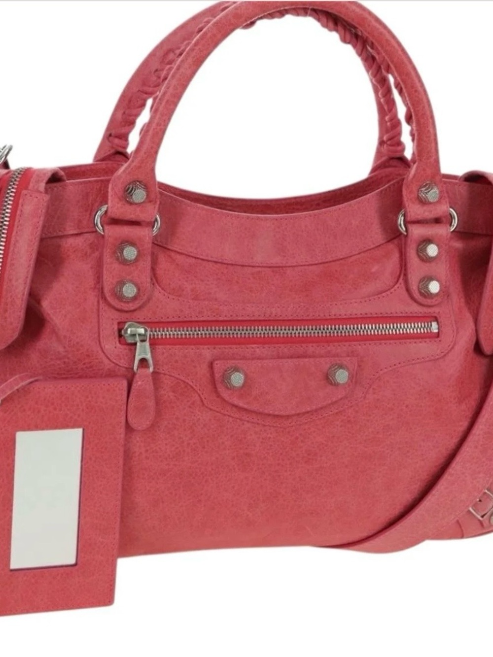 BALENCIAGA Giant Town Hand Bag Leather 2way Pink 240578 Auth am11459SAV